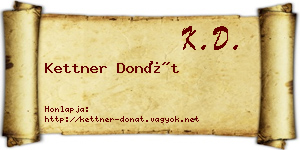 Kettner Donát névjegykártya